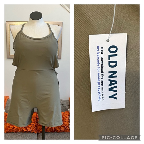 Old Navy Tops - ❣️🆕Old Navy PowerSoft Cutout-Waist Bodysuit for Women -- 6-inch inseam❣️